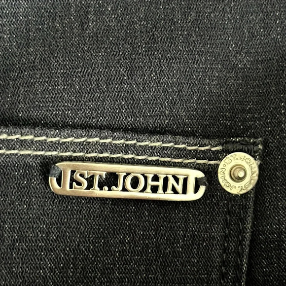 St. John Sport Straight Leg High Rise Jeans in Dark Blue - Size 10 - Picture 5 of 7